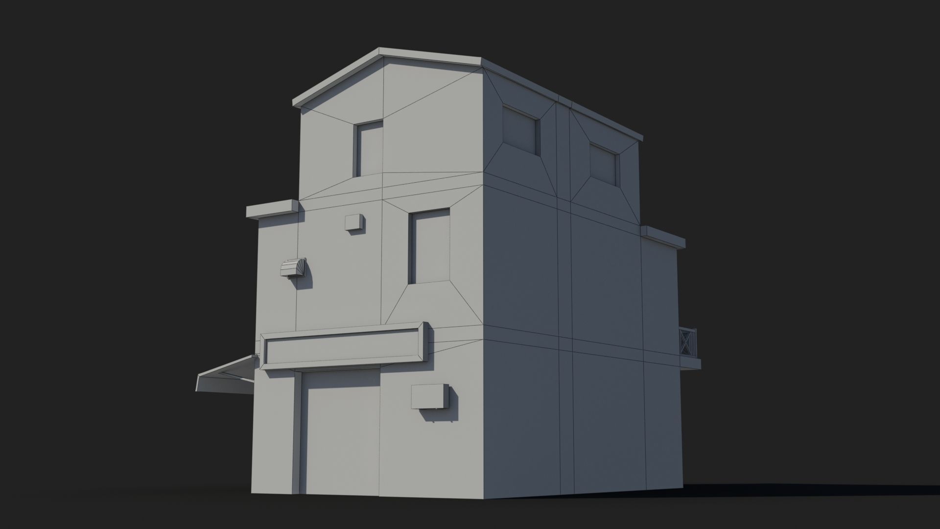 Japanese House x14 Low-poly 3D model_10