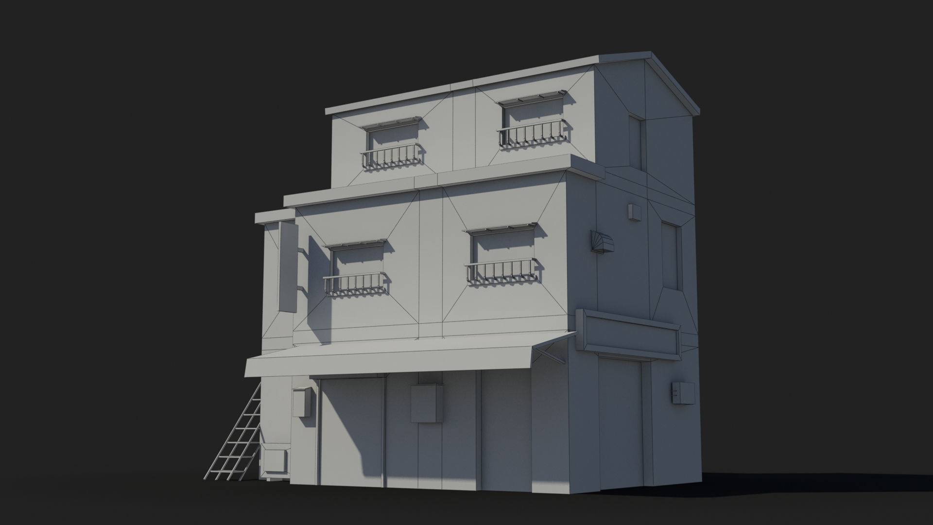 Japanese House x14 Low-poly 3D model_8
