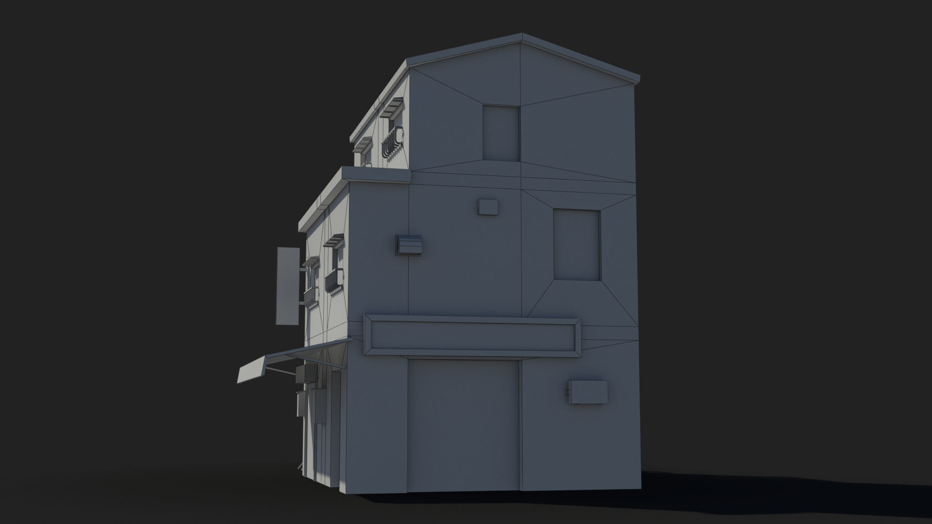 Japanese House x14 Low-poly 3D model_9