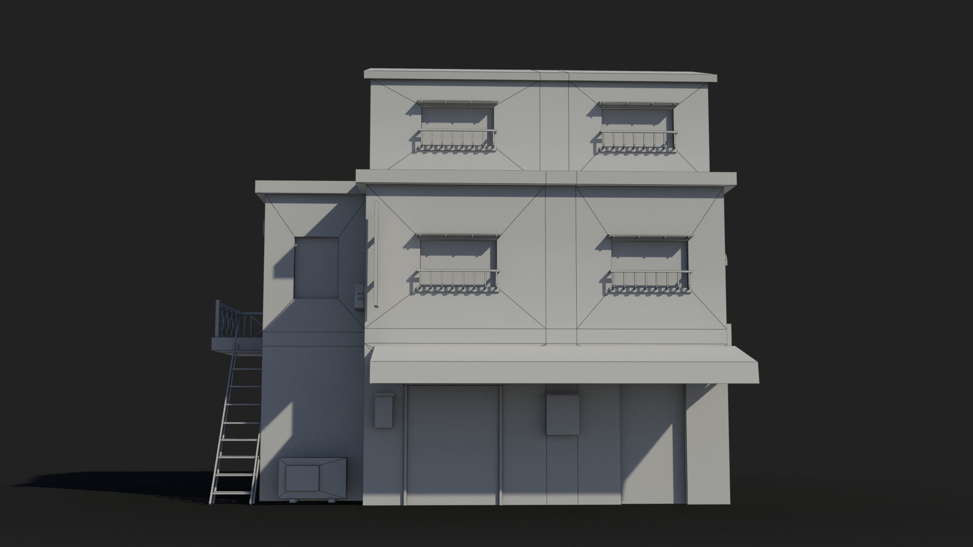 Japanese House x14 Low-poly 3D model_7