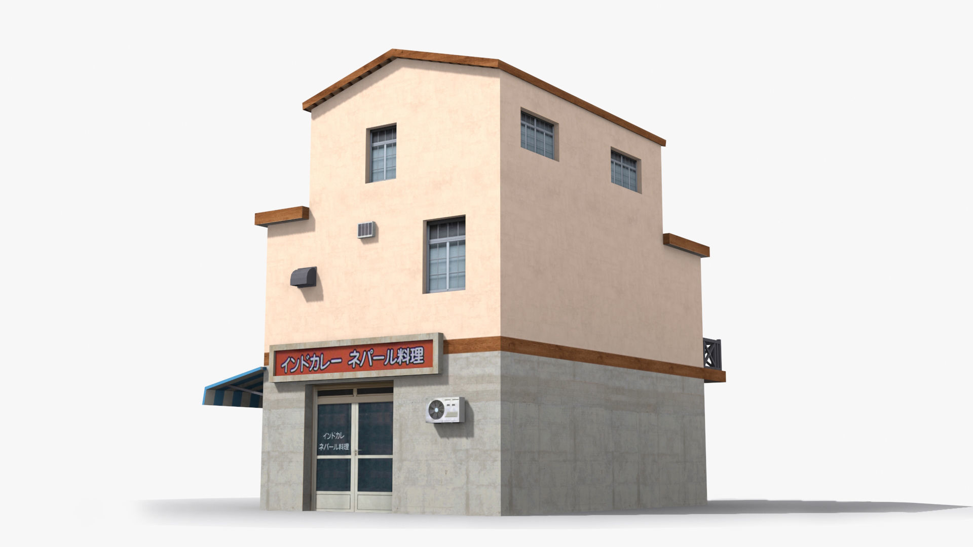 Japanese House x14 Low-poly 3D model_4