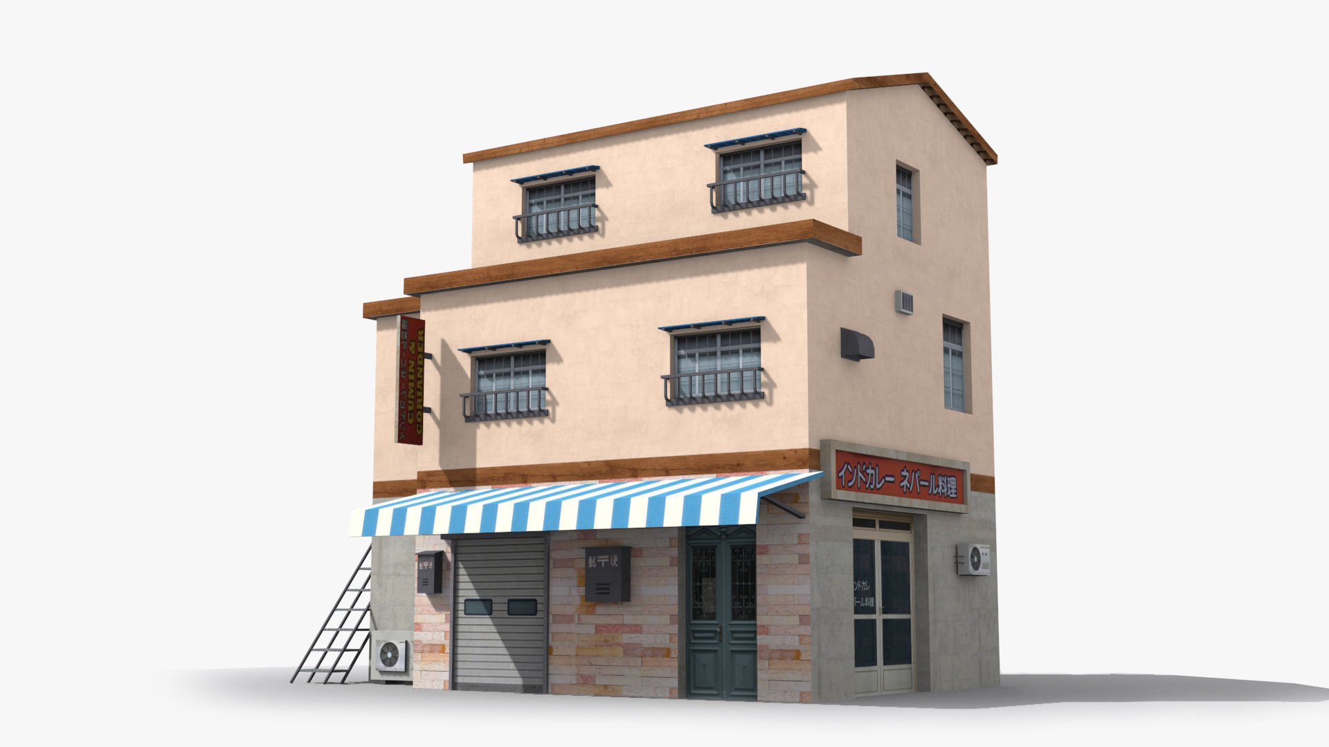 Japanese House x14 Low-poly 3D model_2
