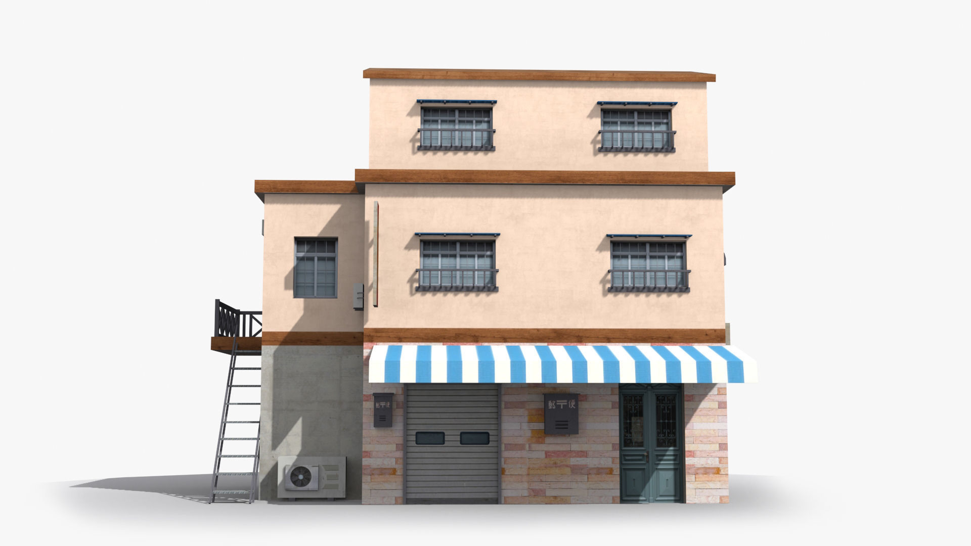 Japanese House x14 Low-poly 3D model_1