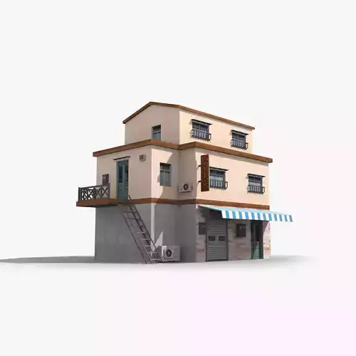 Japanese House x14 Low-poly 3D model