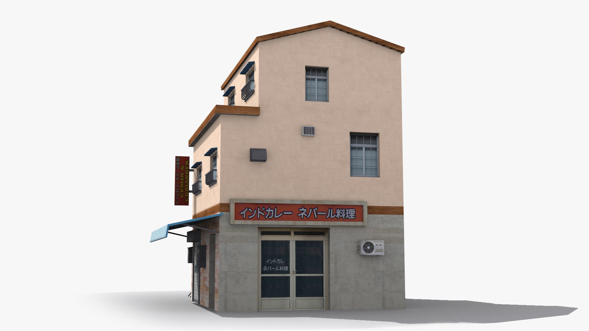 Japanese House x14 Low-poly 3D model_3
