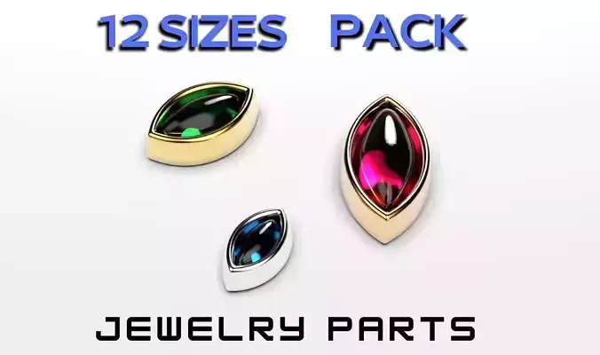 marquise cabochon flush settings  ring heads pendant