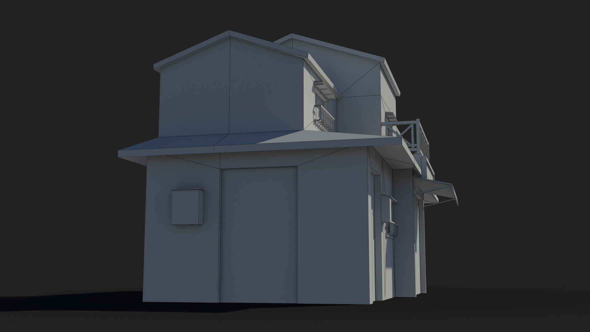 Japanese House x15 Low-poly 3D model_8