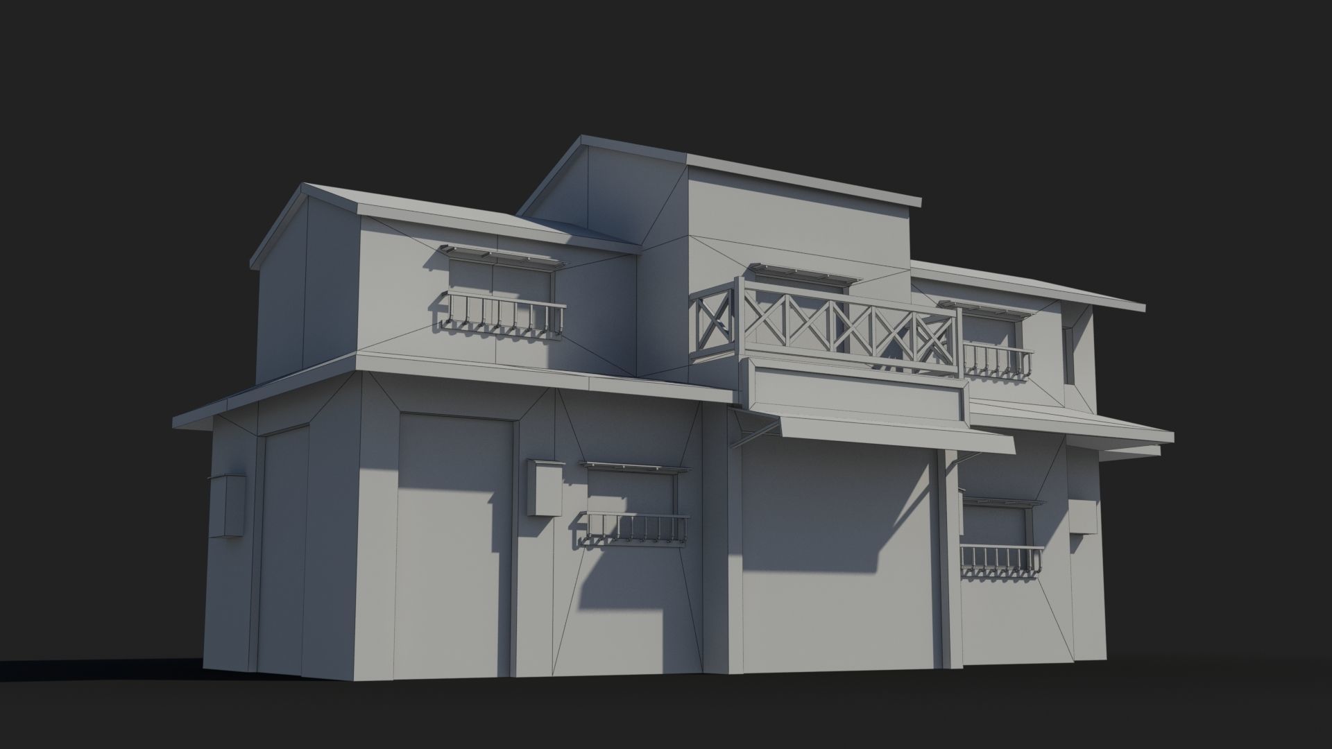 Japanese House x15 Low-poly 3D model_5