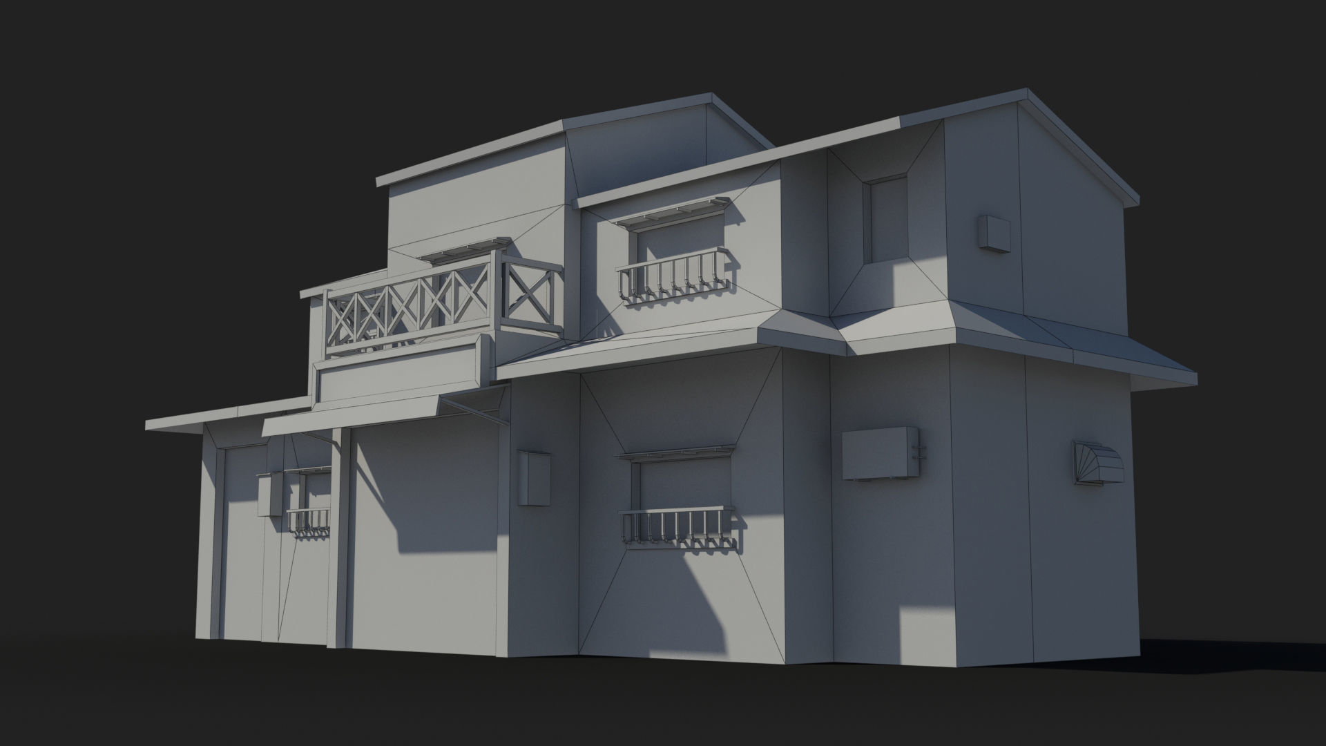 Japanese House x15 Low-poly 3D model_7