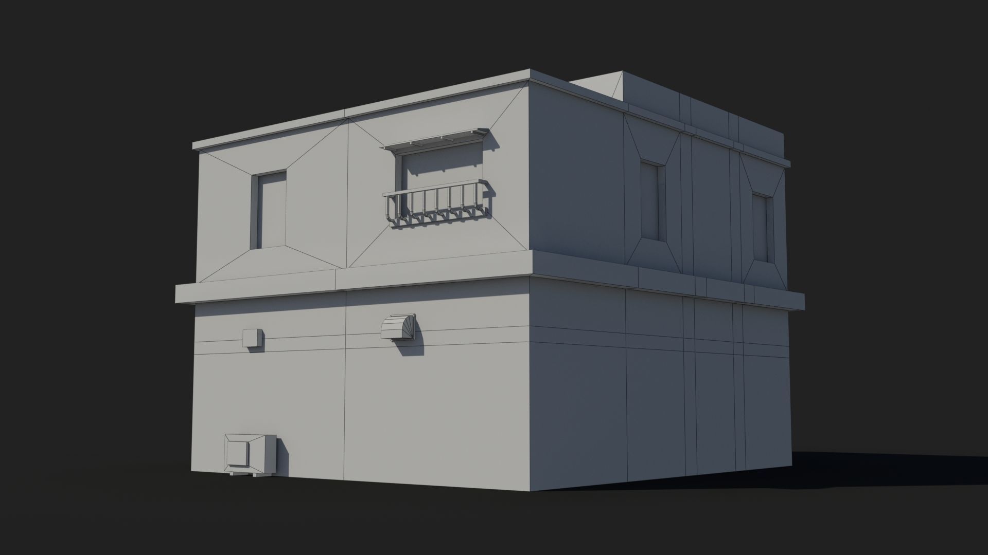 Japanese House x16 Low-poly 3D model_10