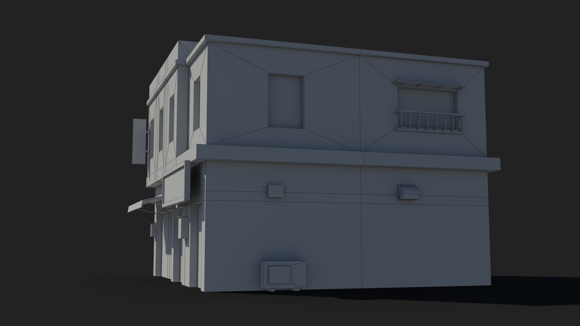 Japanese House x16 Low-poly 3D model_9
