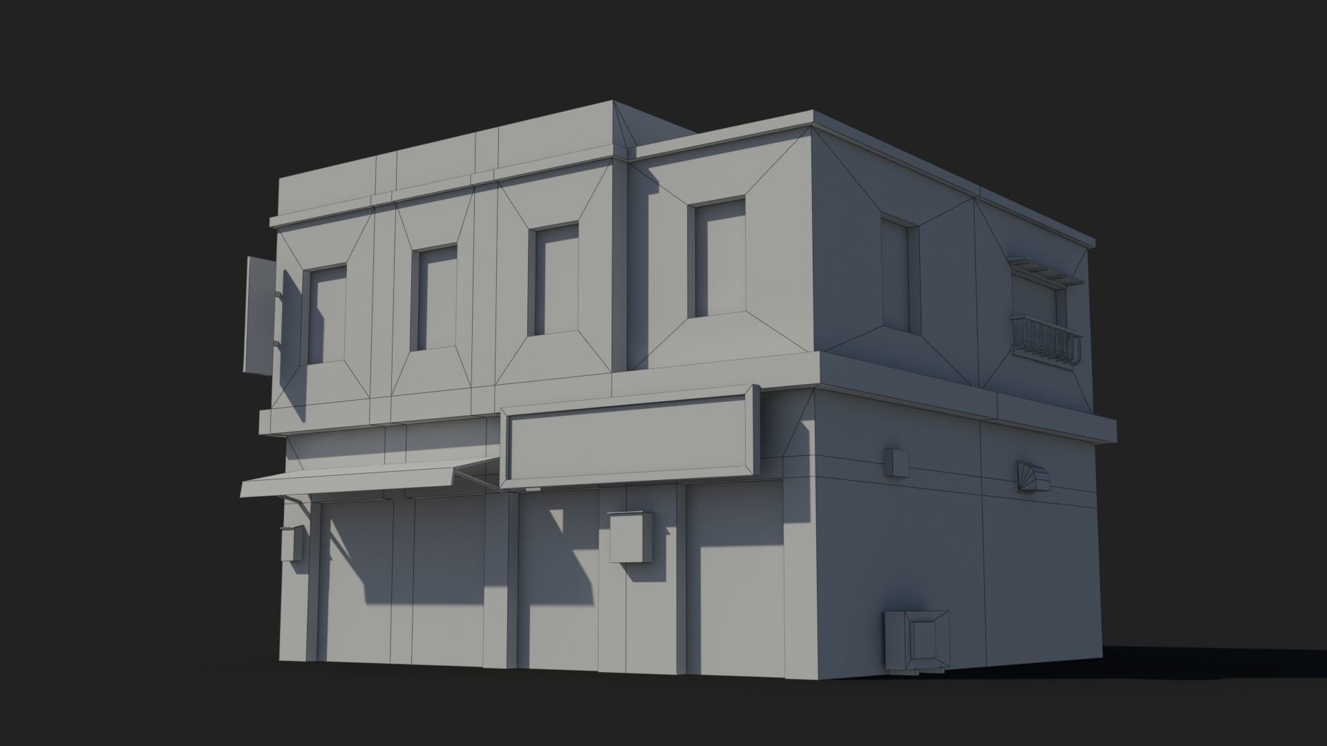 Japanese House x16 Low-poly 3D model_6