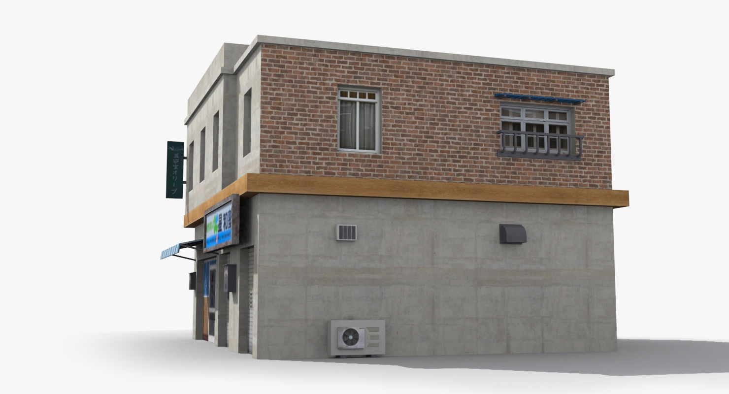 Japanese House x16 Low-poly 3D model_3