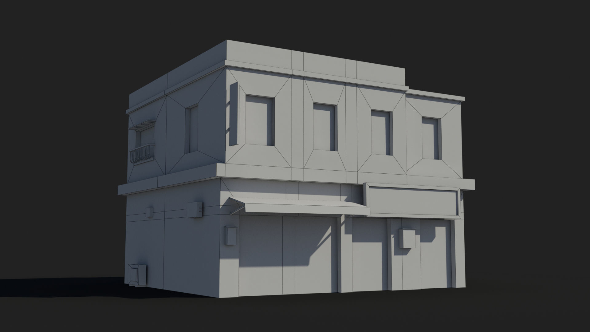 Japanese House x16 Low-poly 3D model_8