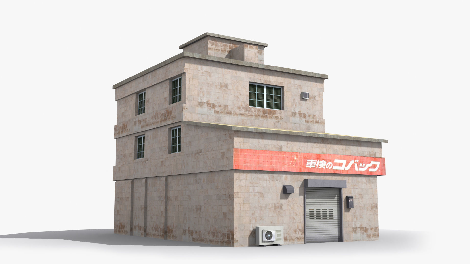 Japanese House x17 Low-poly 3D model_4