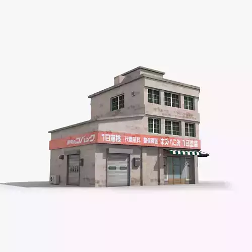 Japanese House x17 Low-poly 3D model