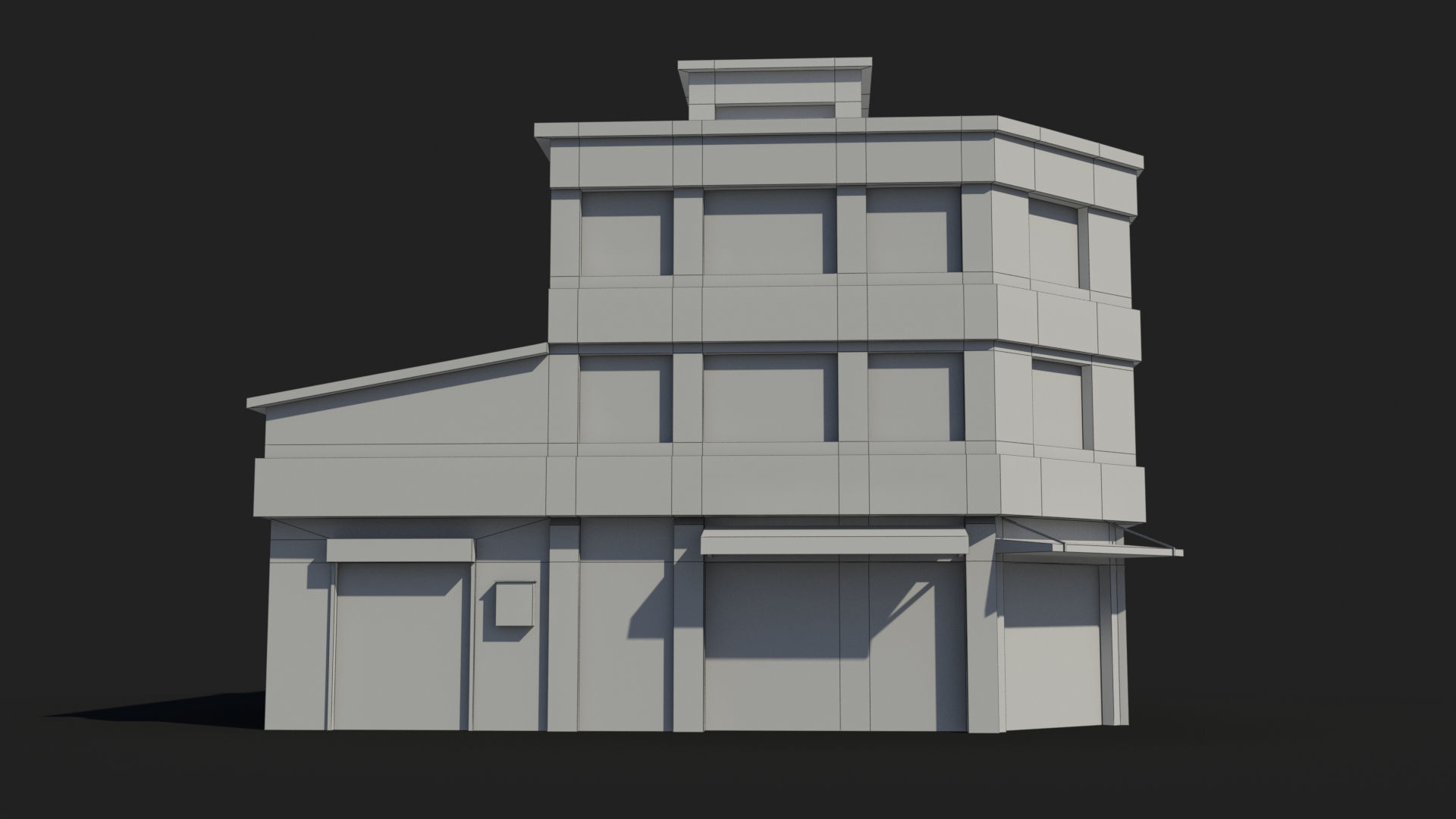 Japanese House x17 Low-poly 3D model_7