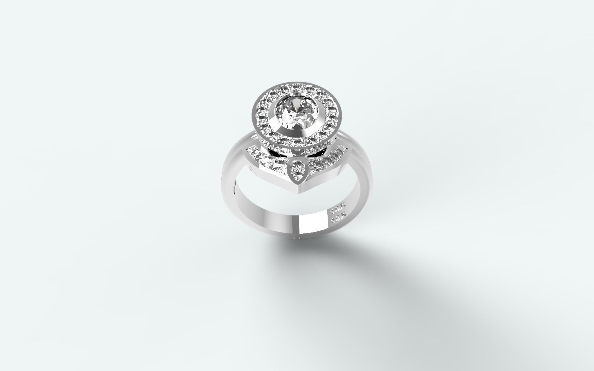 Solitaire oval-shaped stone 3D print model_5