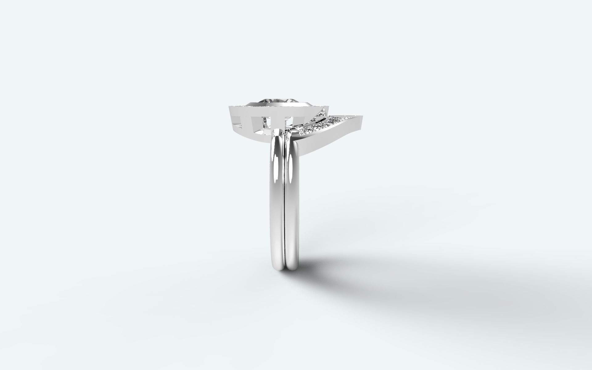 Solitaire oval-shaped stone 3D print model_7