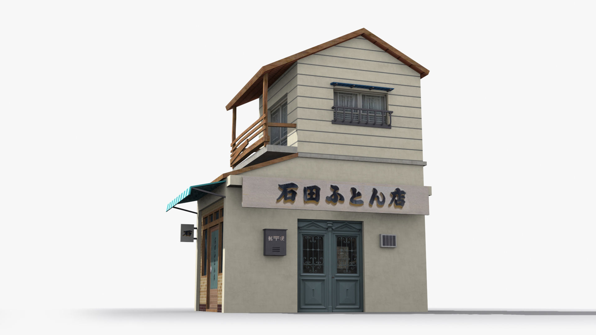 Japanese House x19 Low-poly 3D model_3