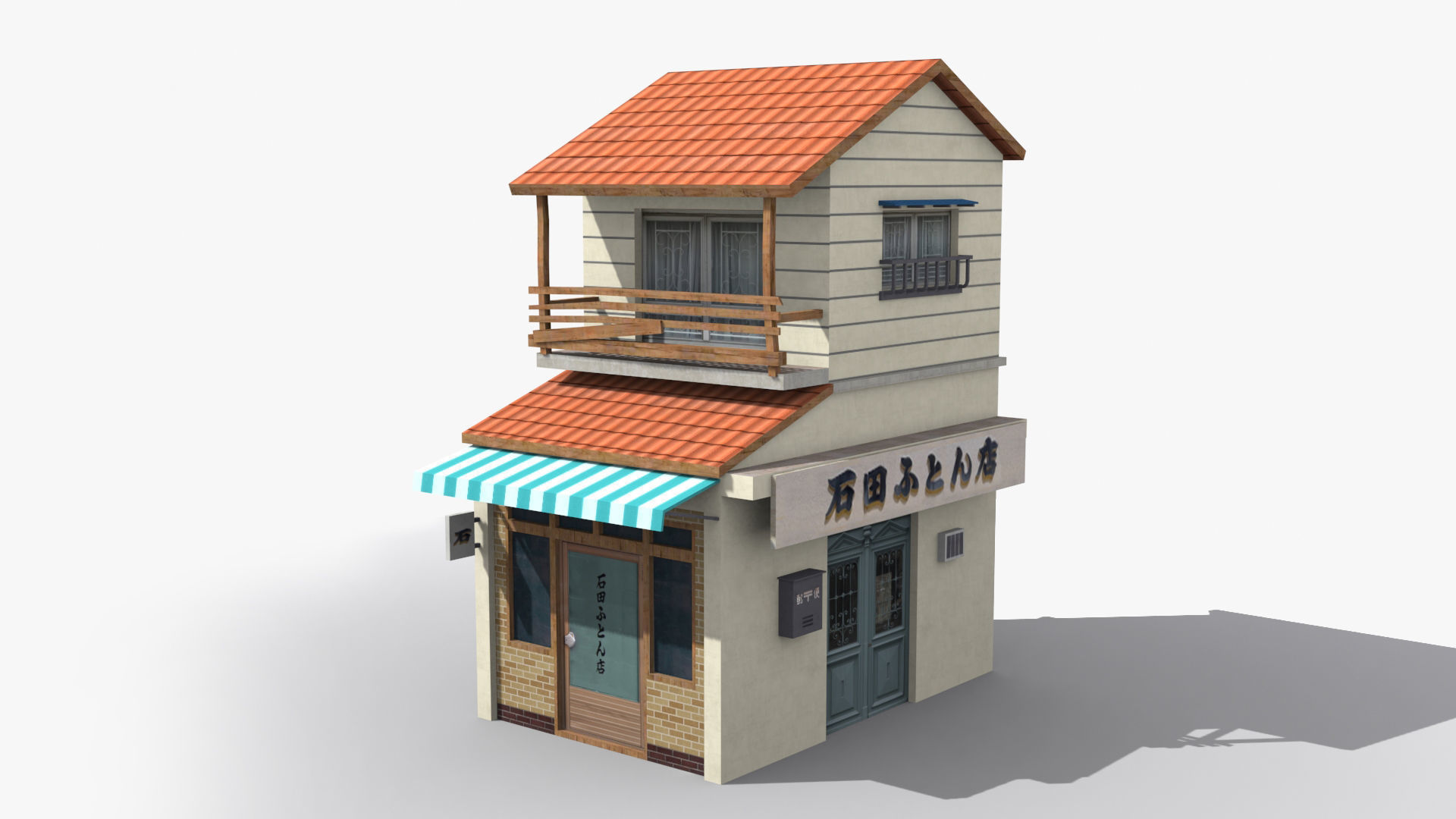 Japanese House x19 Low-poly 3D model_5
