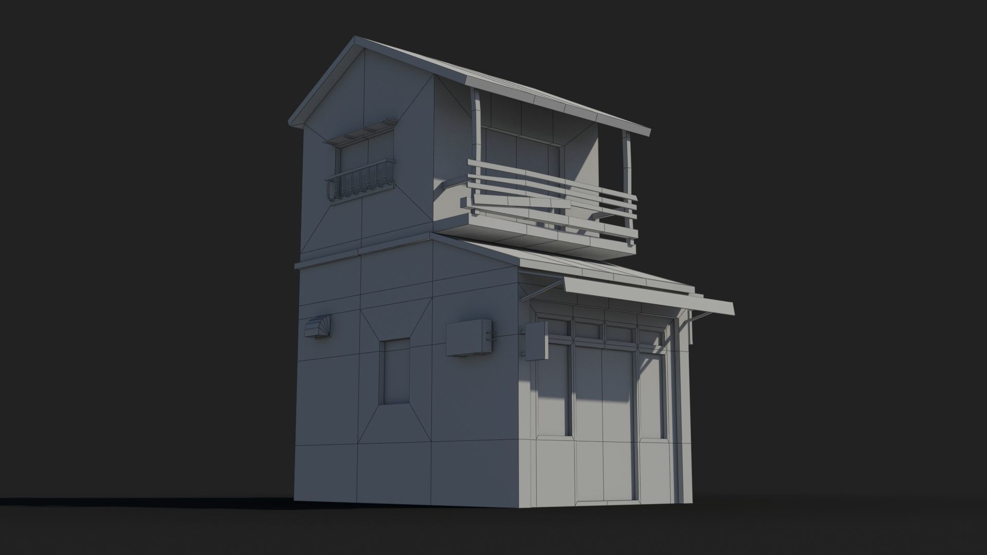 Japanese House x19 Low-poly 3D model_8