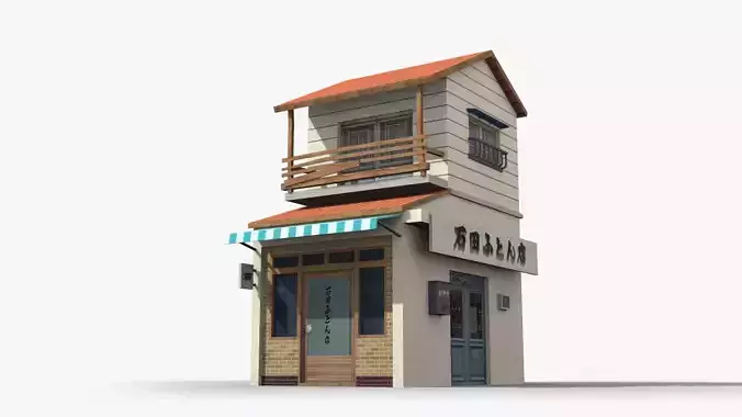 Japanese House x19 Low-poly 3D model