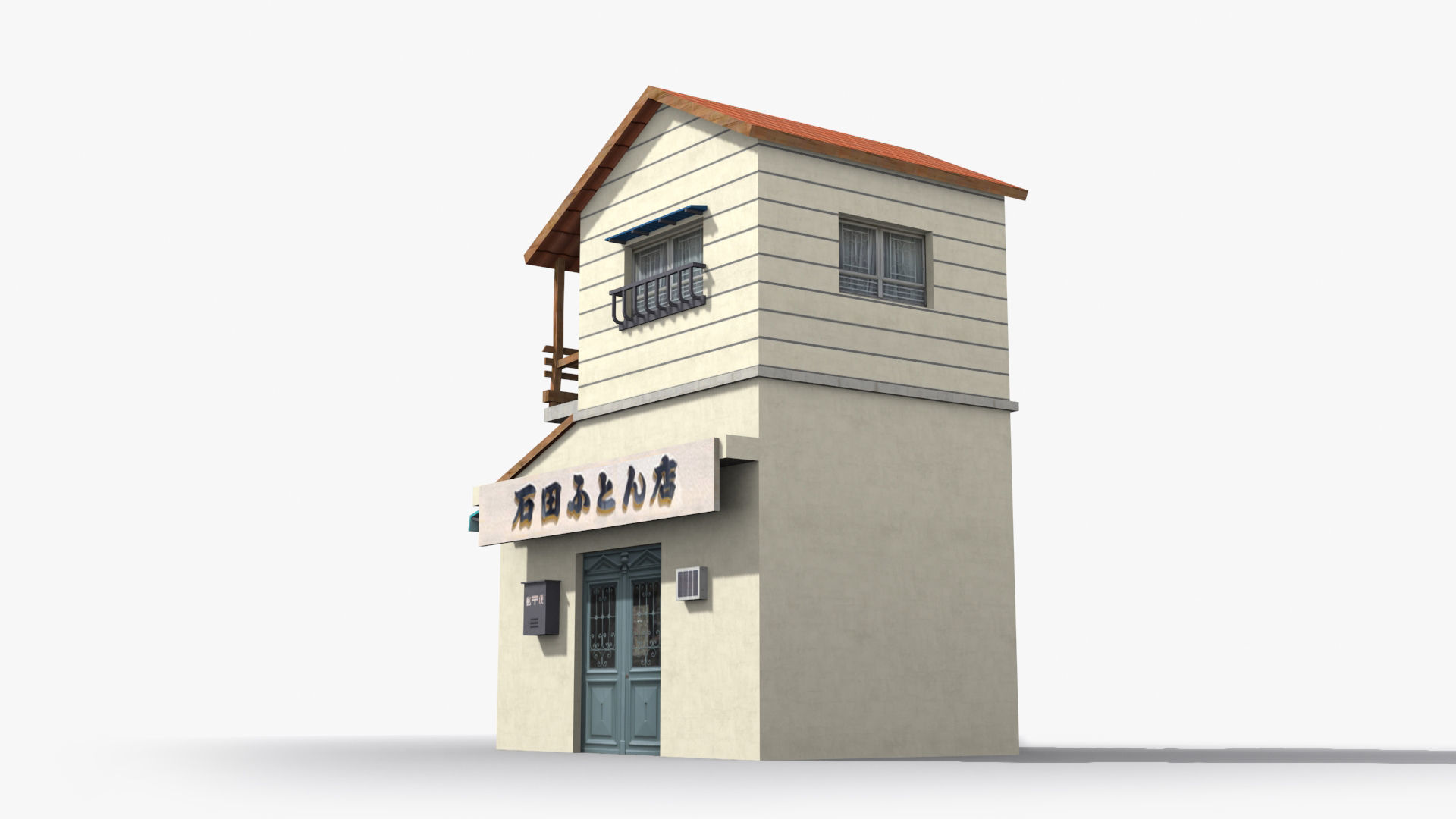 Japanese House x19 Low-poly 3D model_4