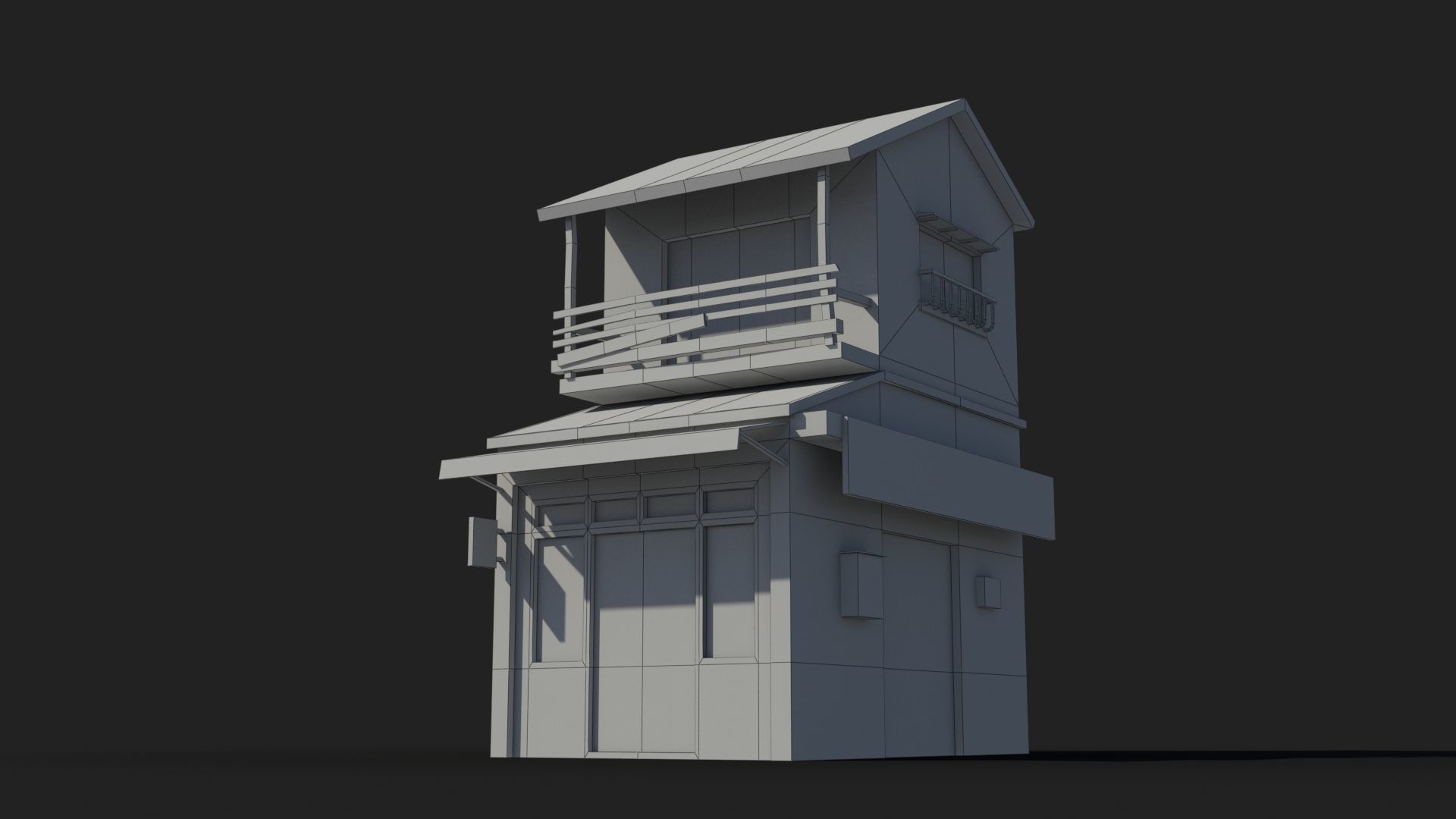 Japanese House x19 Low-poly 3D model_6