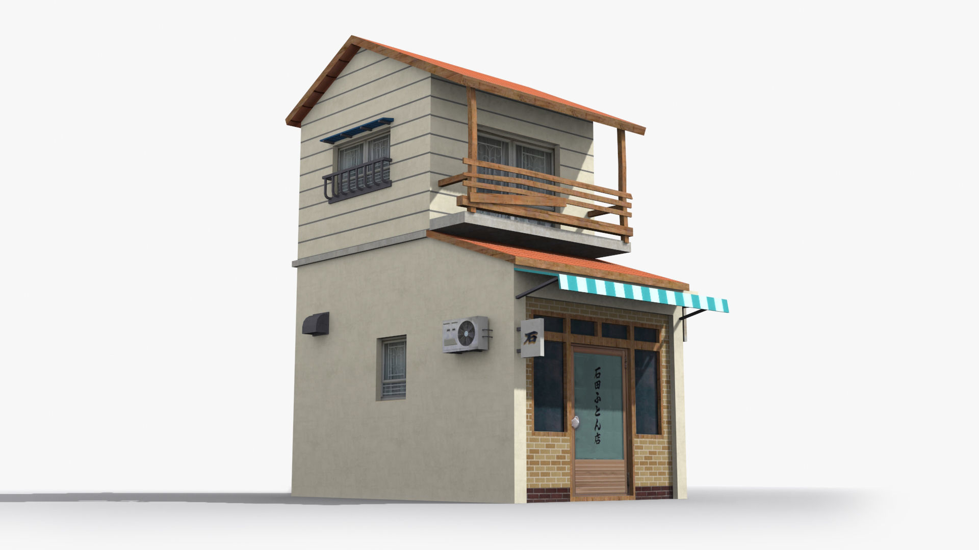 Japanese House x19 Low-poly 3D model_2