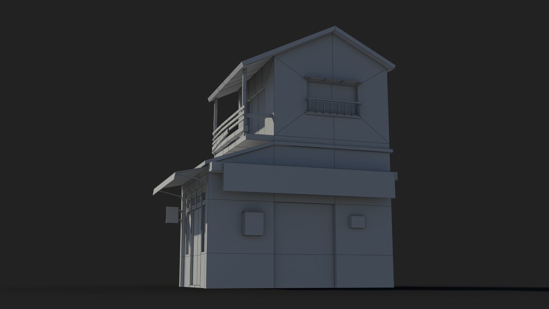 Japanese House x19 Low-poly 3D model_9