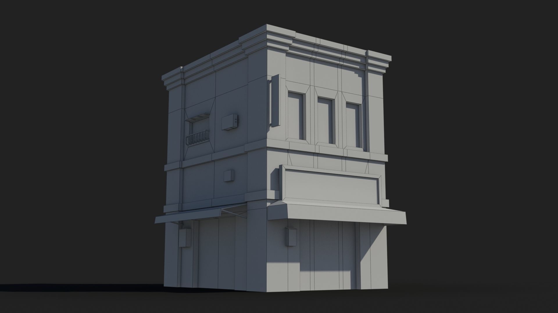 Japanese House x20 Low-poly 3D model_5