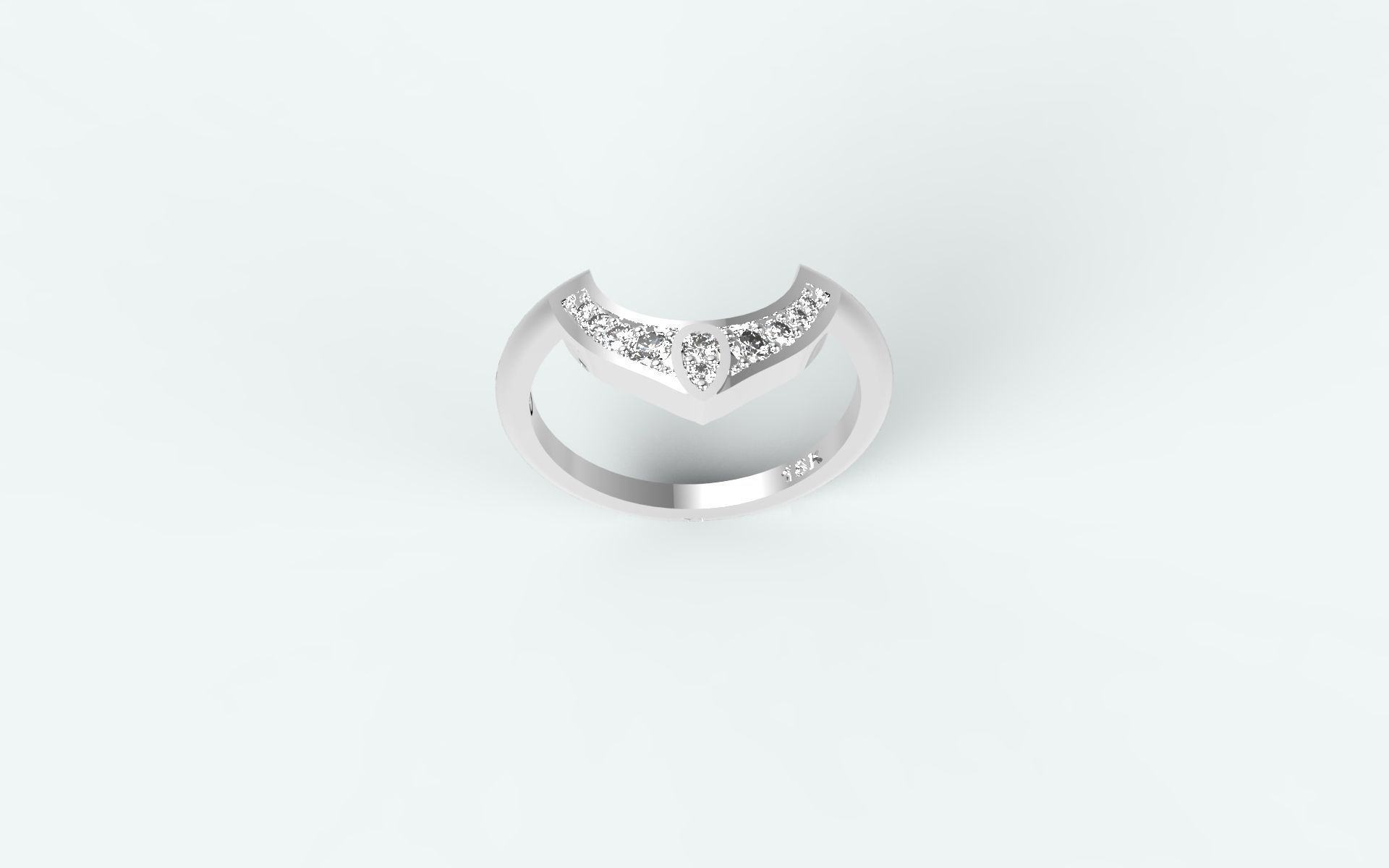 Matching ring oval shaped solitaire 3D print model_2