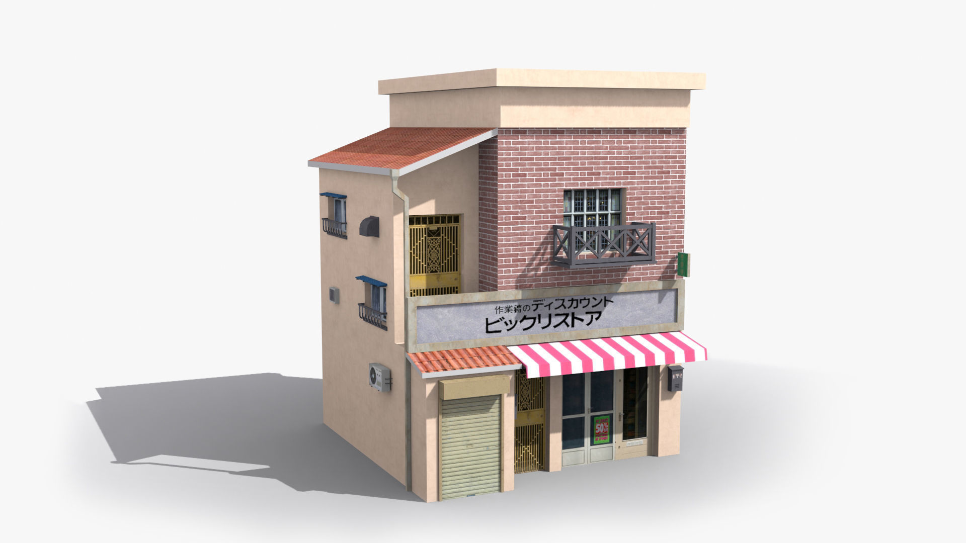 Japanese House x21 Low-poly 3D model_5