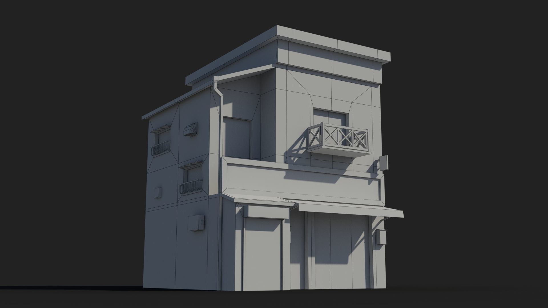 Japanese House x21 Low-poly 3D model_6