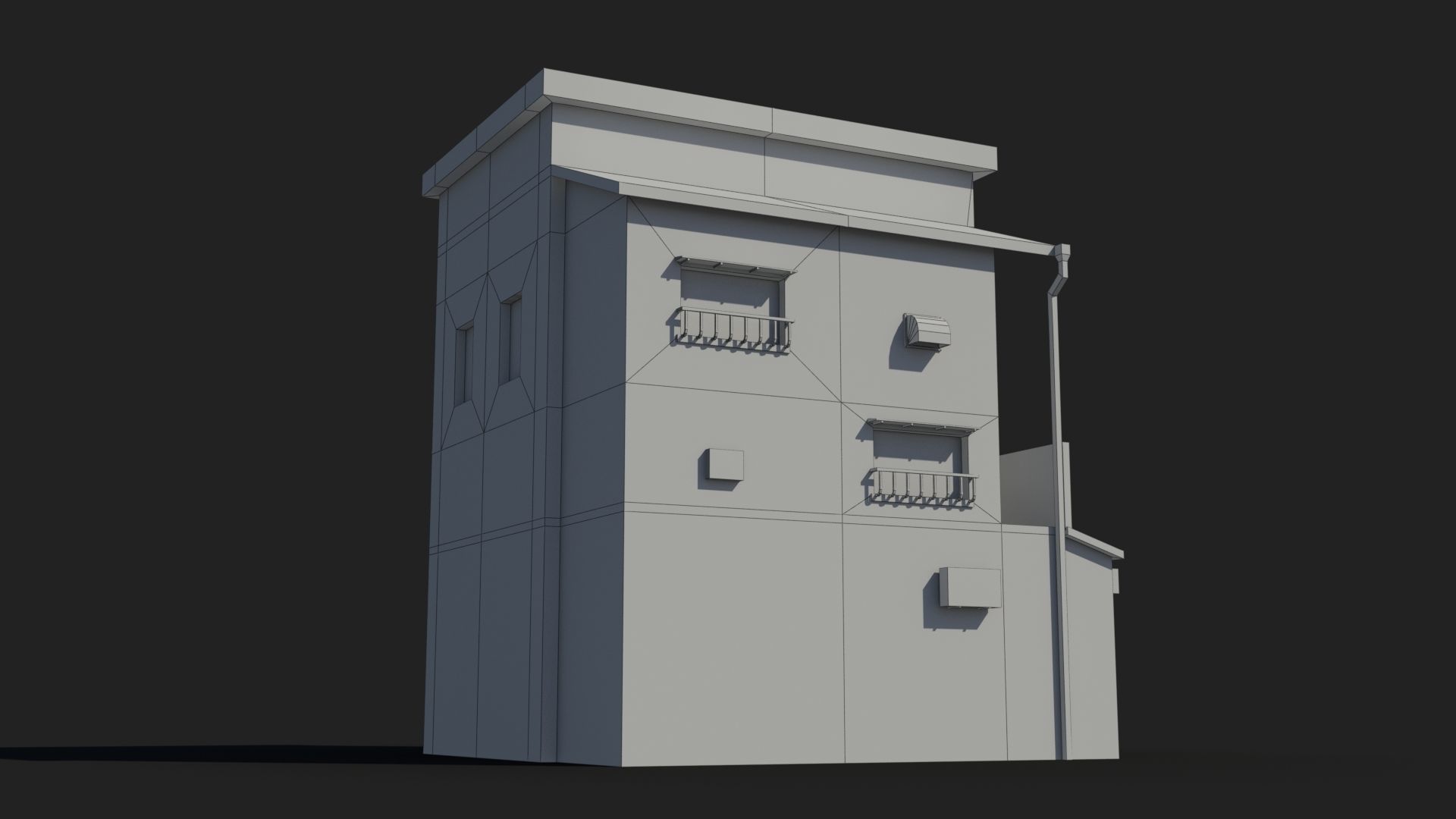 Japanese House x21 Low-poly 3D model_10