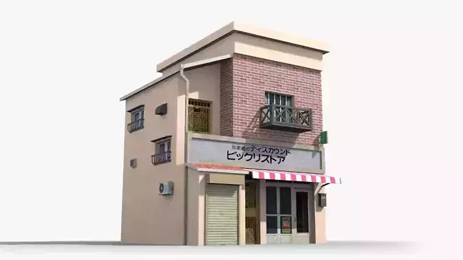 Japanese House x21 Low-poly 3D model