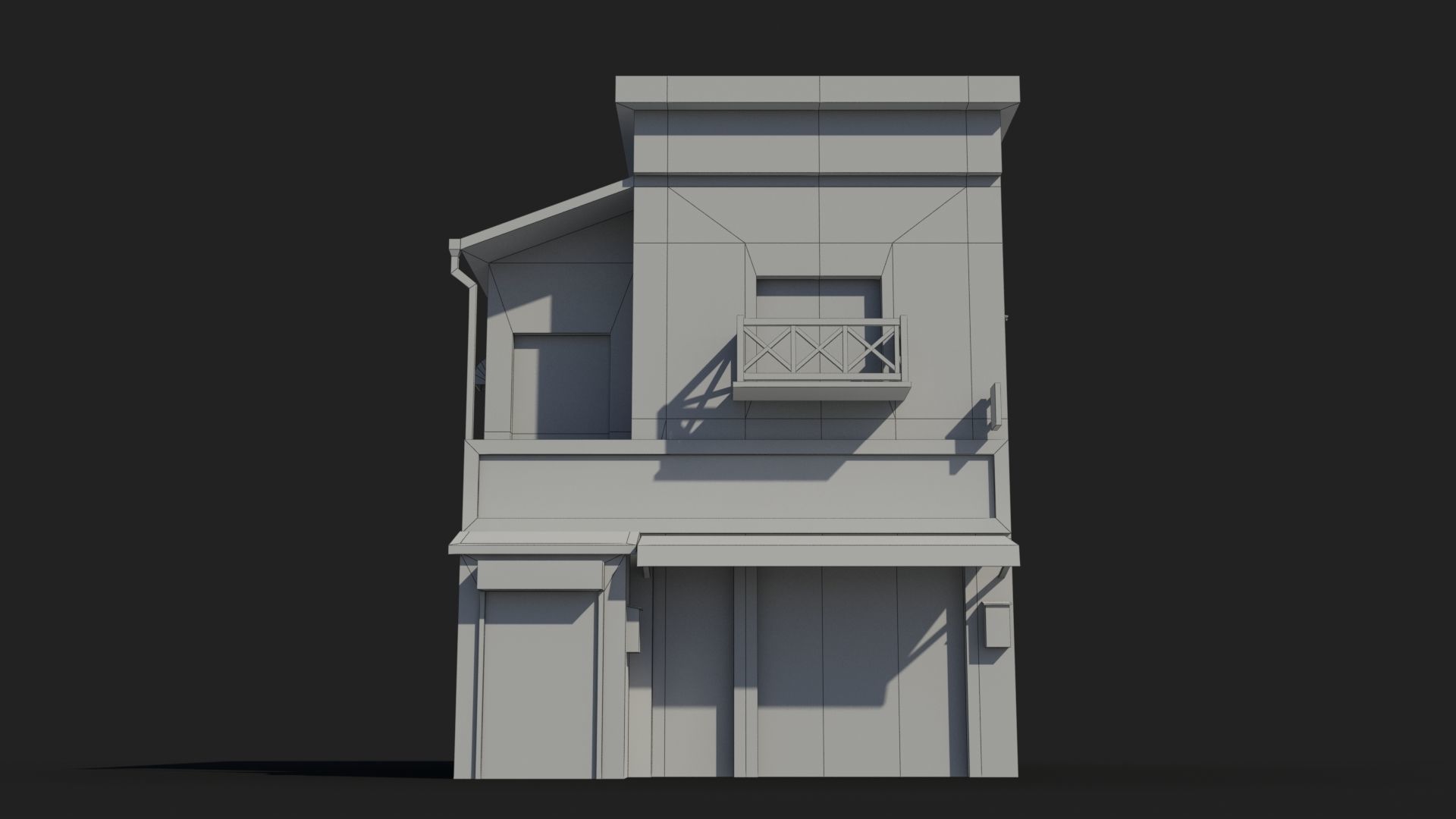 Japanese House x21 Low-poly 3D model_7