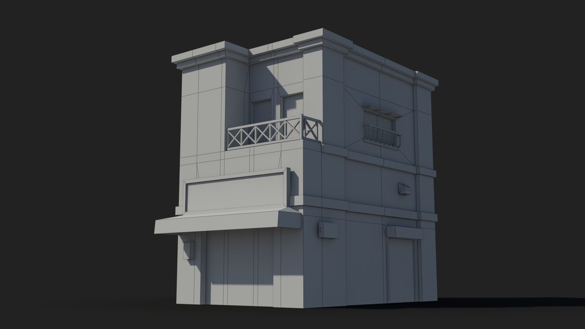 Japanese House x22 Low-poly 3D model_5