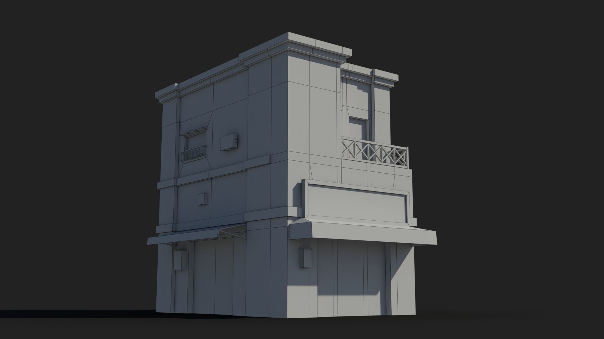 Japanese House x22 Low-poly 3D model_7