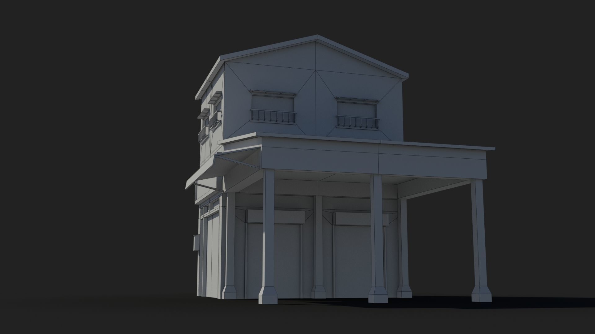 Japanese House x23 Low-poly 3D model_9