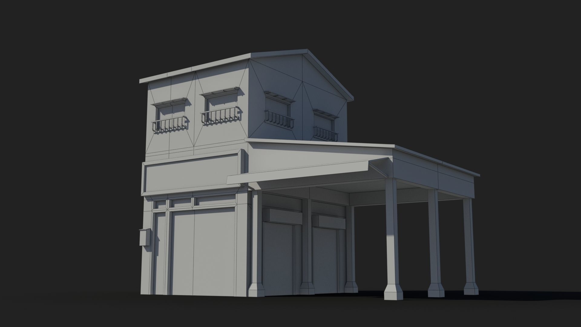 Japanese House x23 Low-poly 3D model_8