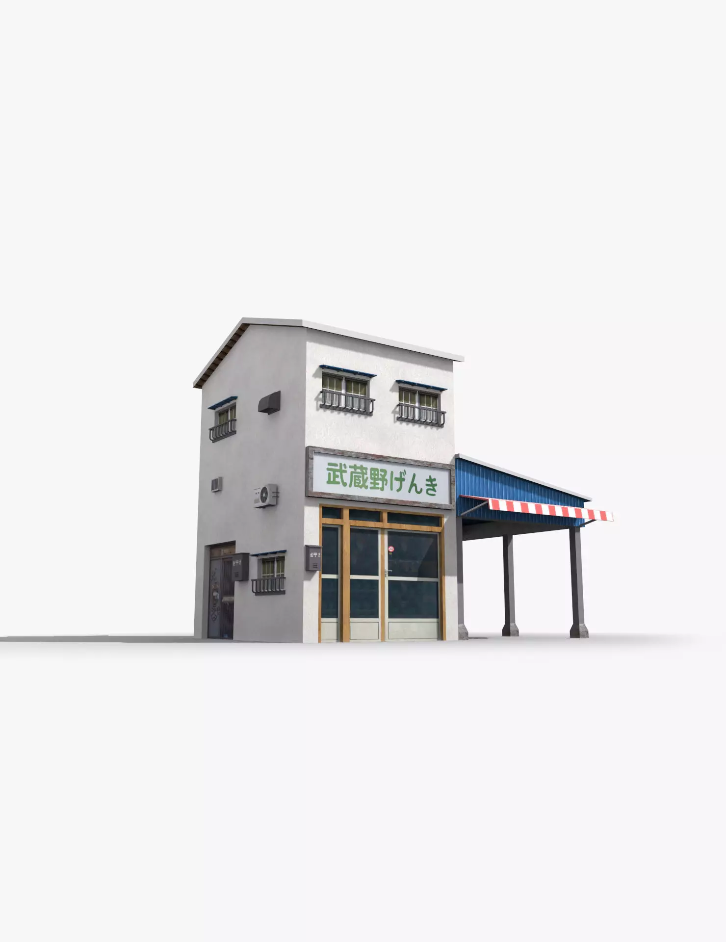 Japanese House x23 Low-poly 3D model_0