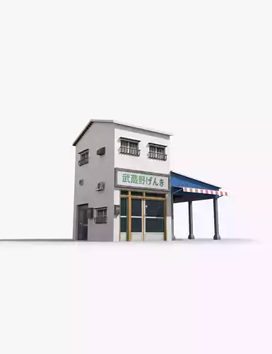Japanese House x23 Low-poly 3D model