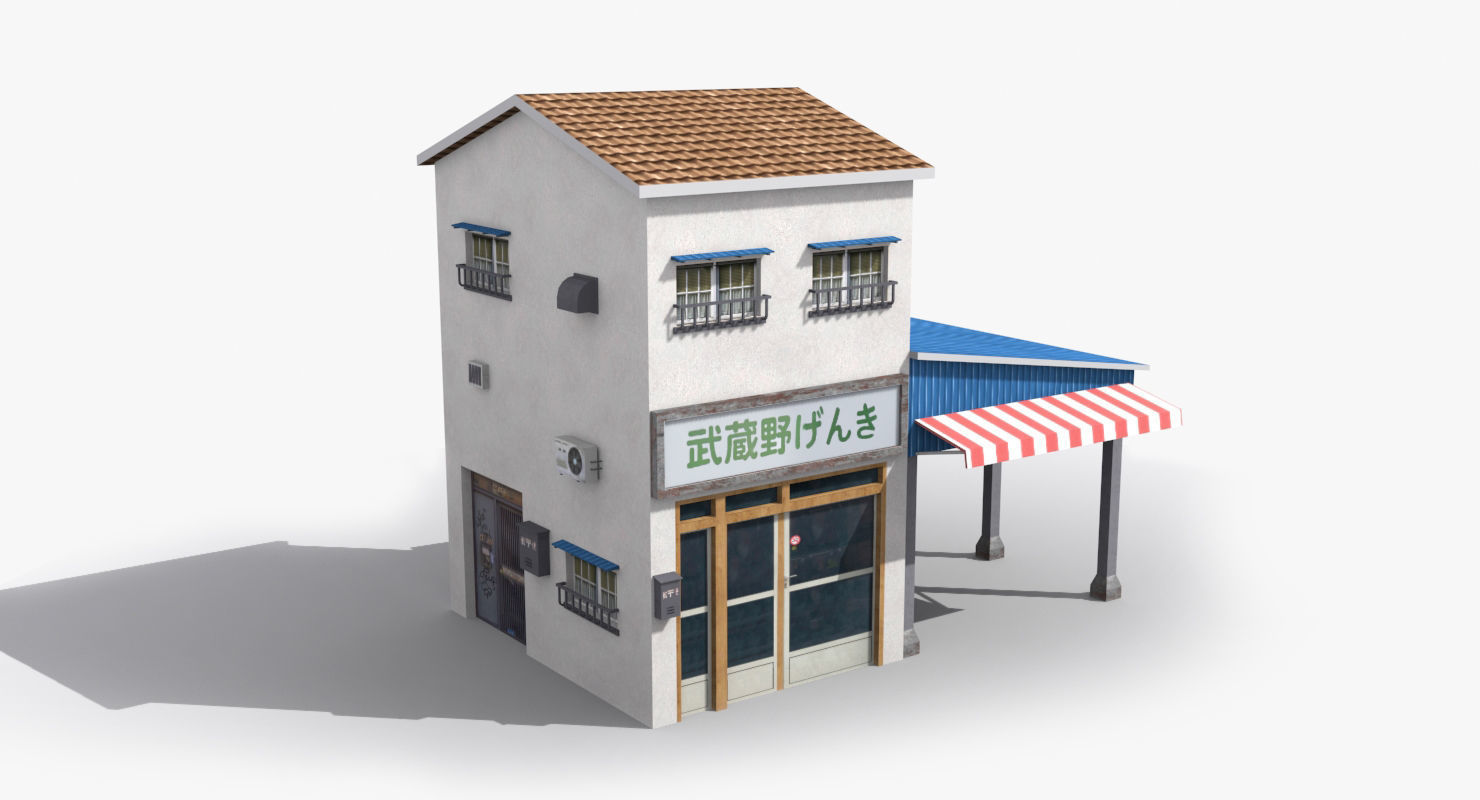 Japanese House x23 Low-poly 3D model_5