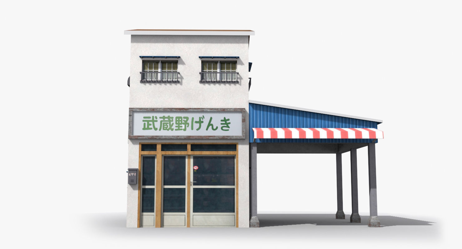 Japanese House x23 Low-poly 3D model_1