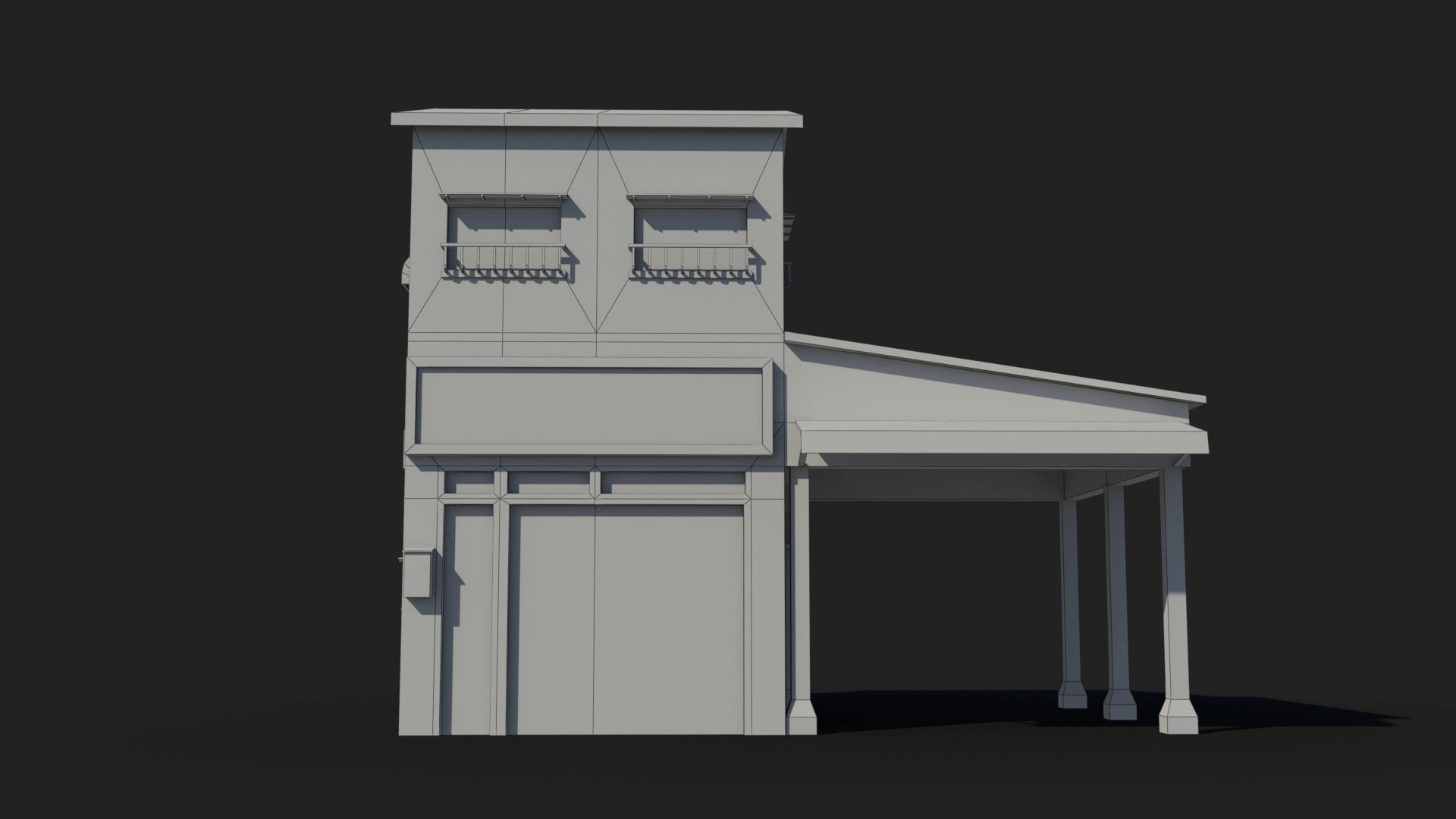 Japanese House x23 Low-poly 3D model_7