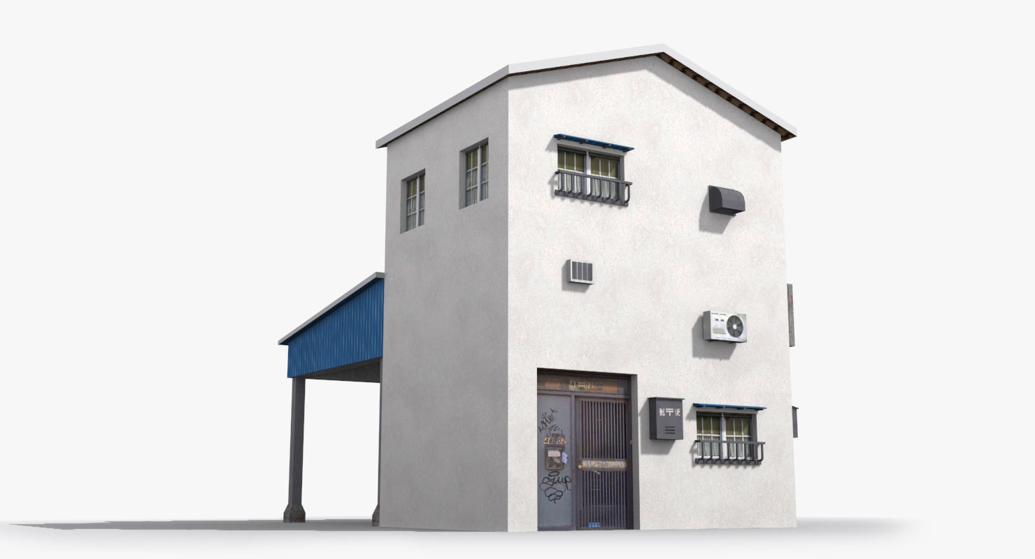 Japanese House x23 Low-poly 3D model_4