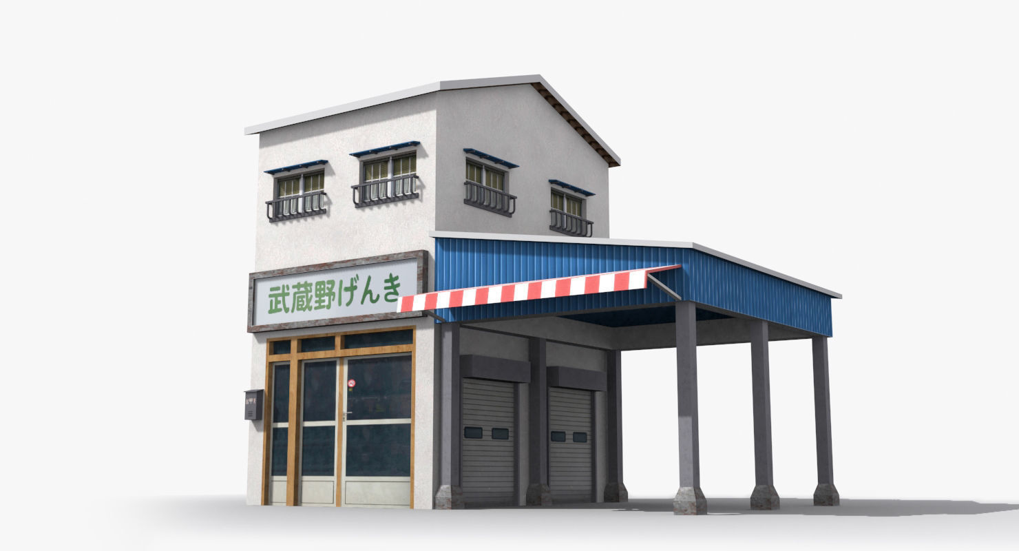 Japanese House x23 Low-poly 3D model_2