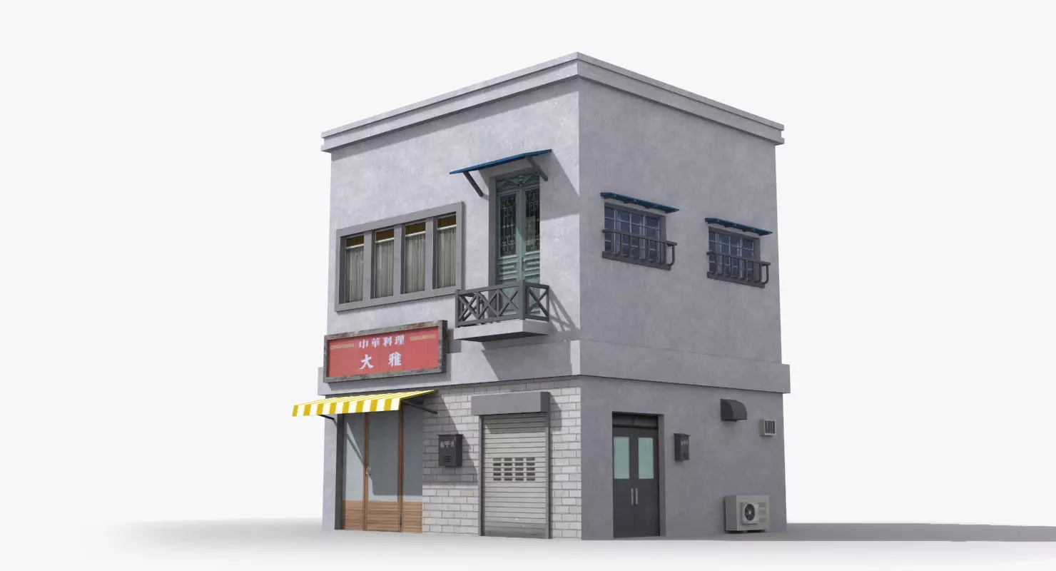 Japanese House x24 Low-poly 3D model_0